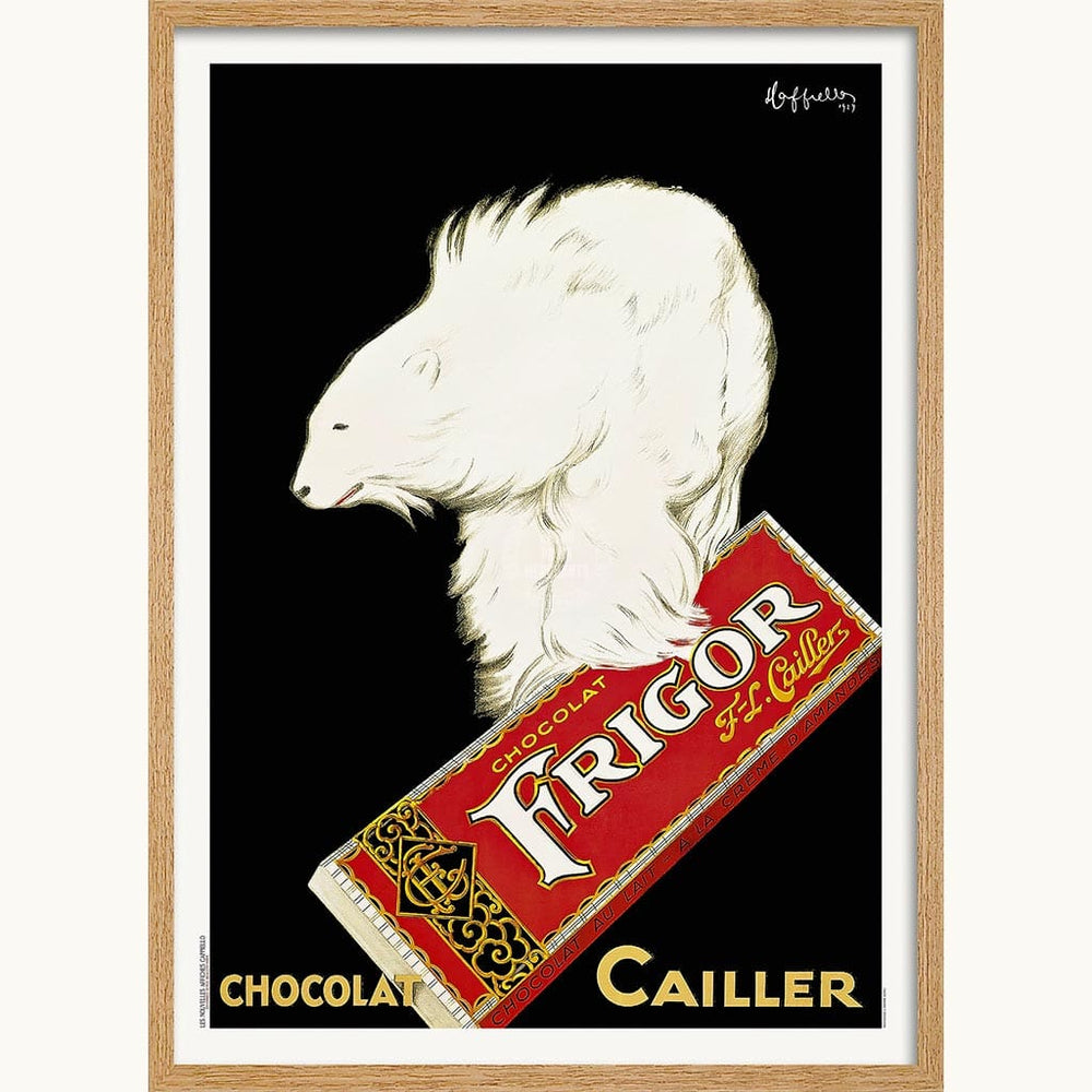 Frigor Chocolat 1929 | France A3 297 X 420Mm 11.7 16.5 Inches / Framed Print - Natural Oak Timber