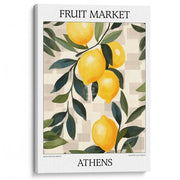 Fruit Market | Athens Or Personalise It! A4 210 X 297Mm 8.3 11.7 Inches / Stretched Canvas Print Art