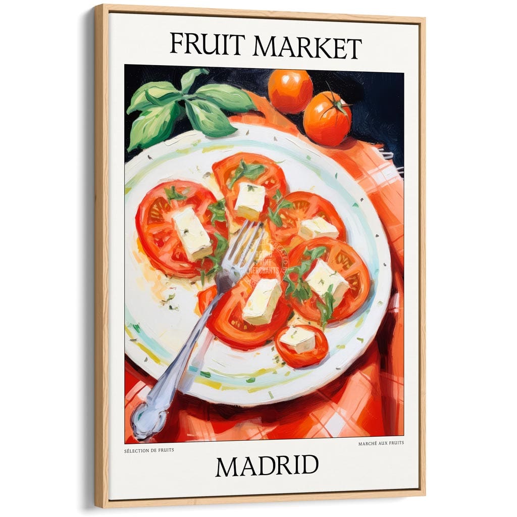 Fruit Market | Madrid Or Personalise It! A4 210 X 297Mm 8.3 11.7 Inches / Canvas Floating Frame: