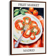 Fruit Market | Madrid Or Personalise It! A4 210 X 297Mm 8.3 11.7 Inches / Canvas Floating Frame: