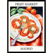 Fruit Market | Madrid Or Personalise It! A4 210 X 297Mm 8.3 11.7 Inches / Framed Print: Black Timber