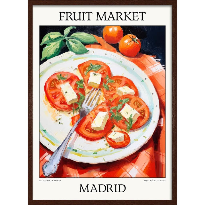 Fruit Market | Madrid Or Personalise It! A4 210 X 297Mm 8.3 11.7 Inches / Framed Print: Chocolate
