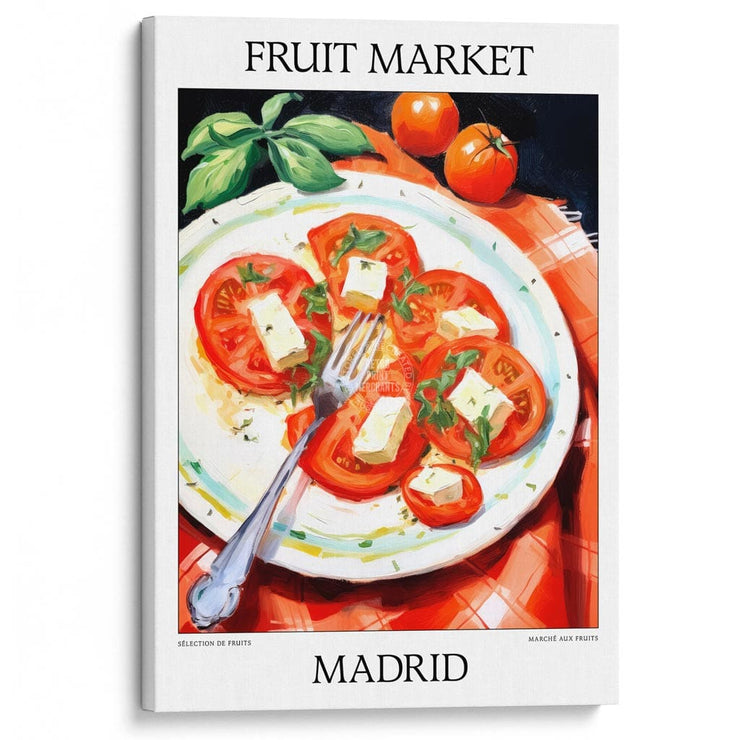 Fruit Market | Madrid Or Personalise It! A4 210 X 297Mm 8.3 11.7 Inches / Stretched Canvas Print Art