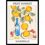 Fruit Market | Marseille Or Personalise It! A4 210 X 297Mm 8.3 11.7 Inches / Framed Print: Black
