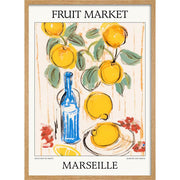 Fruit Market | Marseille Or Personalise It! A4 210 X 297Mm 8.3 11.7 Inches / Framed Print: Natural