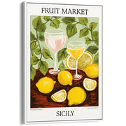 Fruit Market | Sicily Or Personalise It! A4 210 X 297Mm 8.3 11.7 Inches / Canvas Floating Frame: