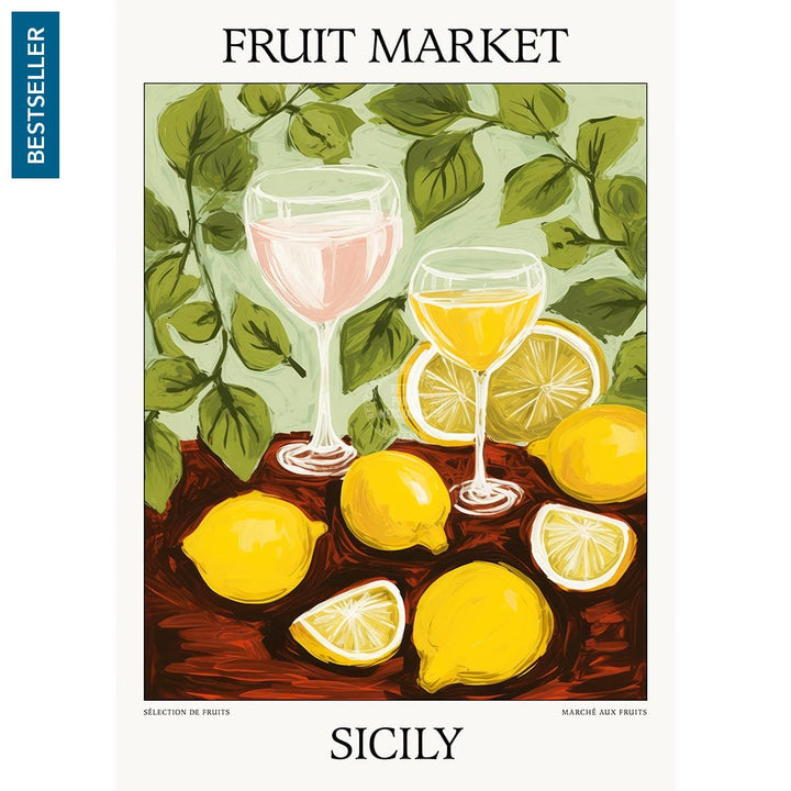 Fruit Market | Sicily Or Personalise It! A4 210 X 297Mm 8.3 11.7 Inches / Unframed Print Art