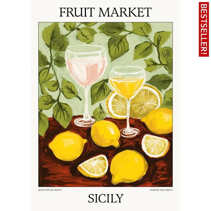 Fruit Market | Sicily Or Personalise It! A4 210 X 297Mm 8.3 11.7 Inches / Unframed Print Art