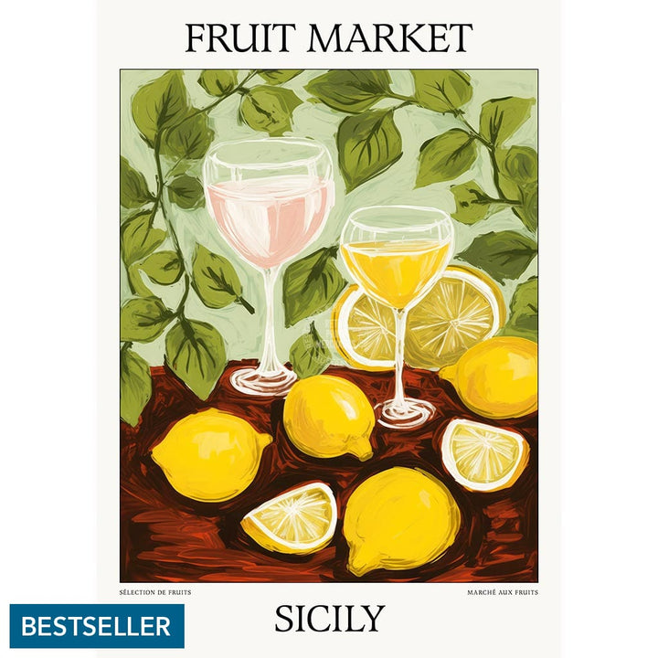 Fruit Market | Sicily Or Personalise It! A4 210 X 297Mm 8.3 11.7 Inches / Unframed Print Art