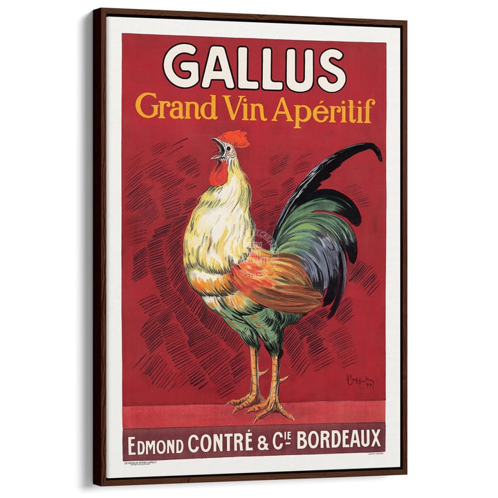 Gallus Aperitif 1919 | France A3 297 X 420Mm 11.7 16.5 Inches / Canvas Floating Frame - Dark Oak