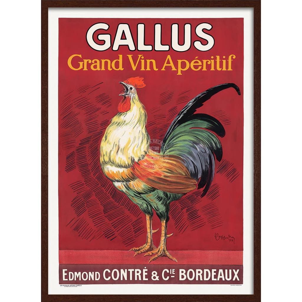 Gallus Aperitif 1919 | France A3 297 X 420Mm 11.7 16.5 Inches / Framed Print - Dark Oak Timber Art
