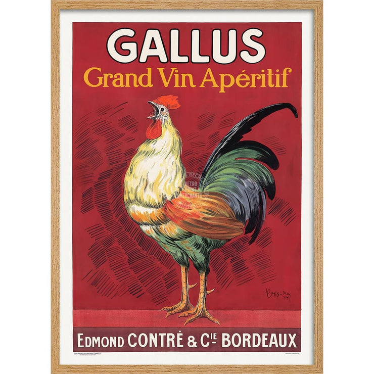 Gallus Aperitif 1919 | France A3 297 X 420Mm 11.7 16.5 Inches / Framed Print - Natural Oak Timber