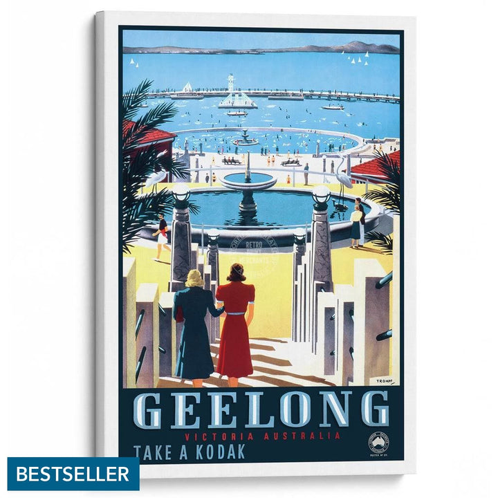 Geelong | Australia A3 297 X 420Mm 11.7 16.5 Inches / Stretched Canvas Print Art