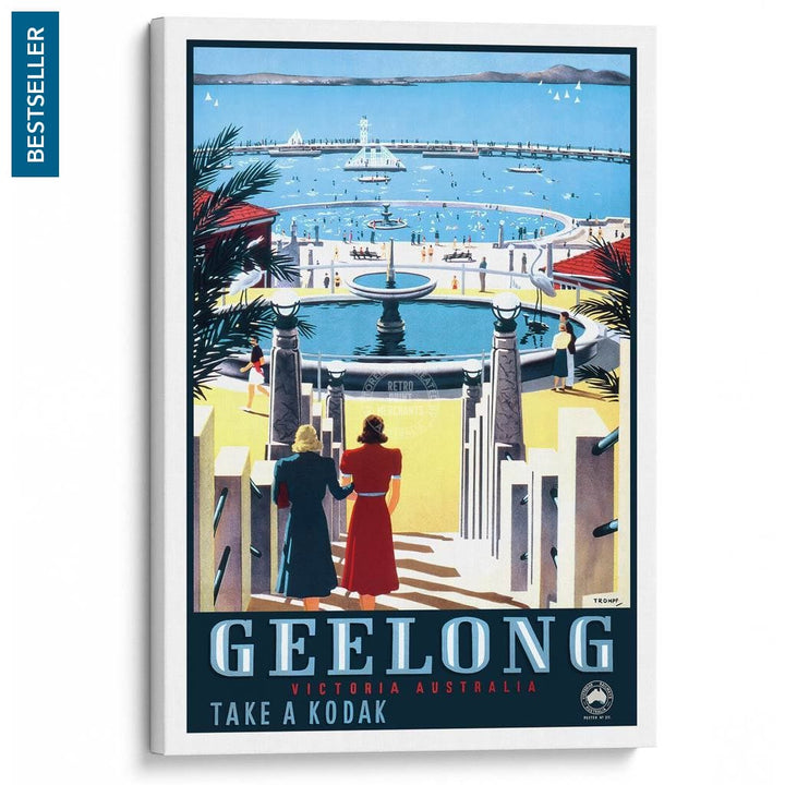 Geelong | Australia A3 297 X 420Mm 11.7 16.5 Inches / Stretched Canvas Print Art