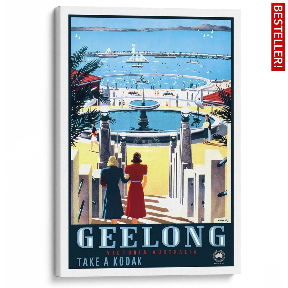 Geelong | Australia A3 297 X 420Mm 11.7 16.5 Inches / Stretched Canvas Print Art