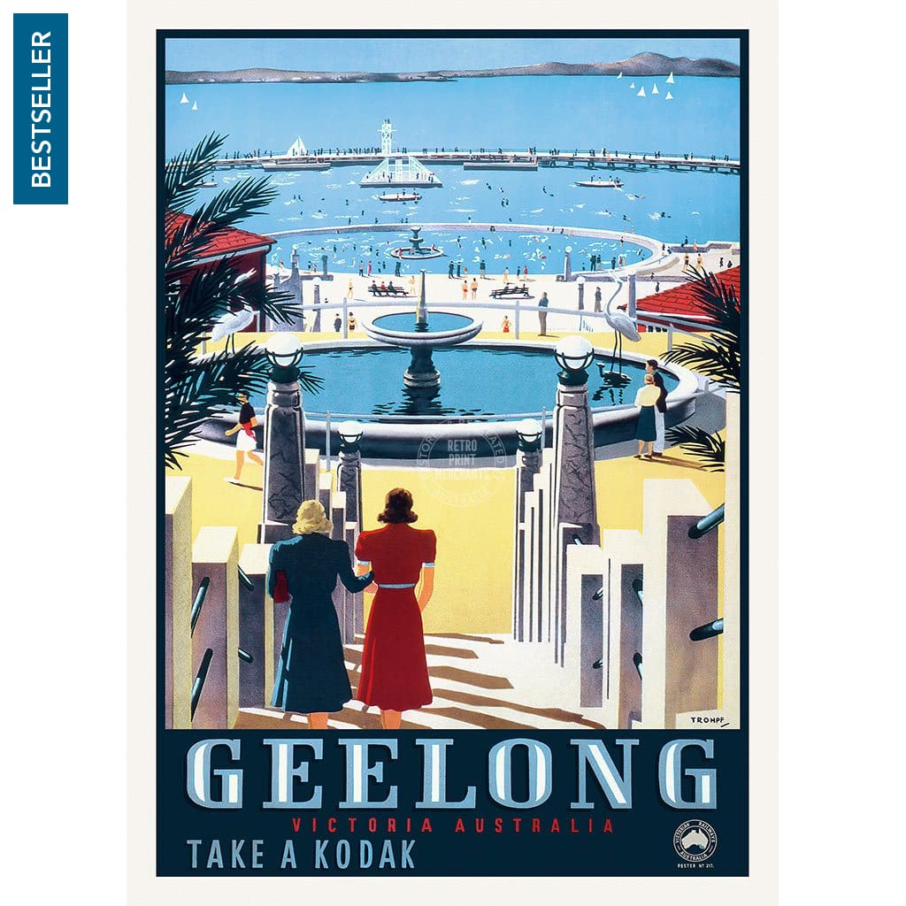 Geelong | Australia A3 297 X 420Mm 11.7 16.5 Inches / Unframed Print Art
