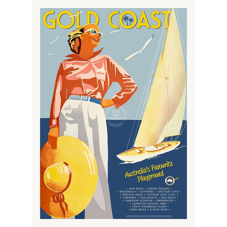 Gold Coast | Australia A3 297 X 420Mm 11.7 16.5 Inches / Unframed Print Art