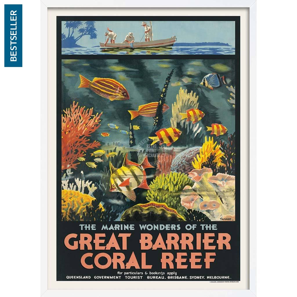 Great Barrier Coral Reef | Australia 422Mm X 295Mm 16.6 11.6 A3 / White Print Art