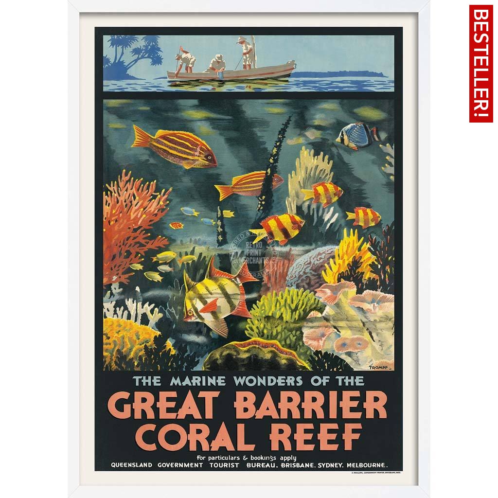 Great Barrier Coral Reef | Australia 422Mm X 295Mm 16.6 11.6 A3 / White Print Art