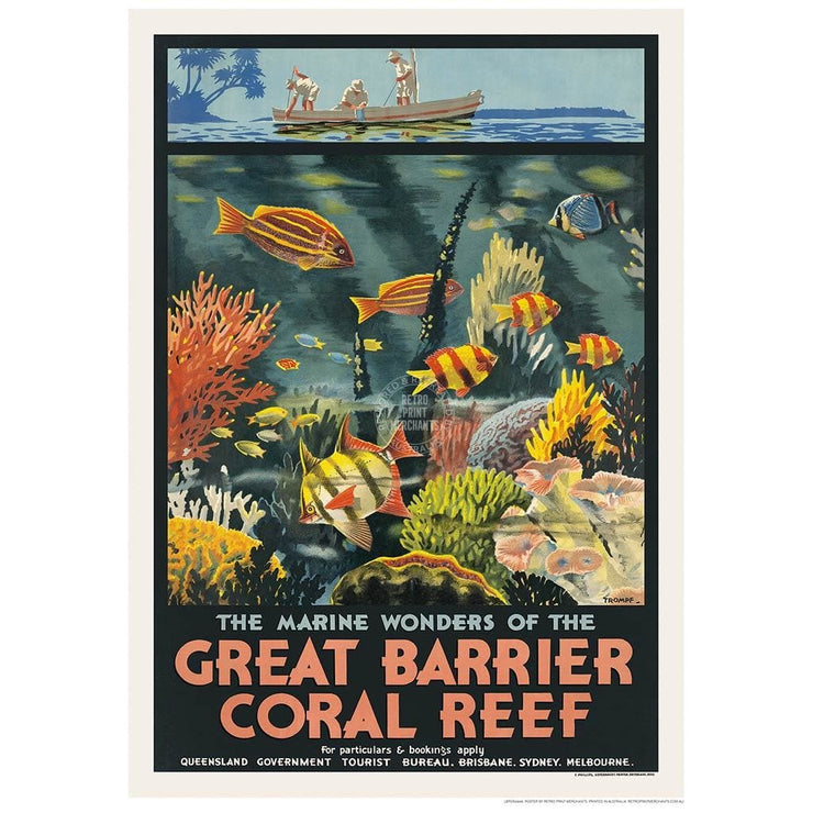 Great Barrier Coral Reef | Australia 422Mm X 295Mm 16.6 11.6 A3 / Unframed Print Art