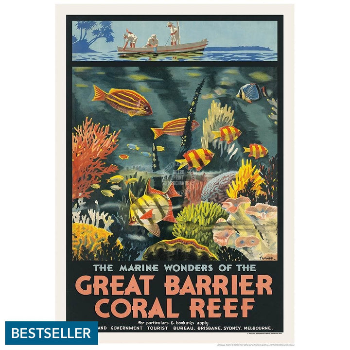 Great Barrier Coral Reef | Australia 422Mm X 295Mm 16.6 11.6 A3 / Unframed Print Art