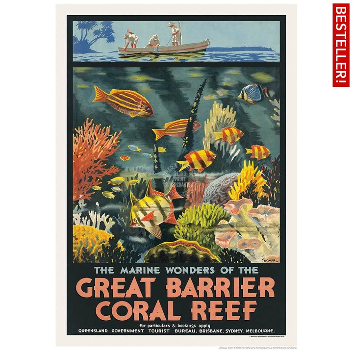 Great Barrier Coral Reef | Australia 422Mm X 295Mm 16.6 11.6 A3 / Unframed Print Art
