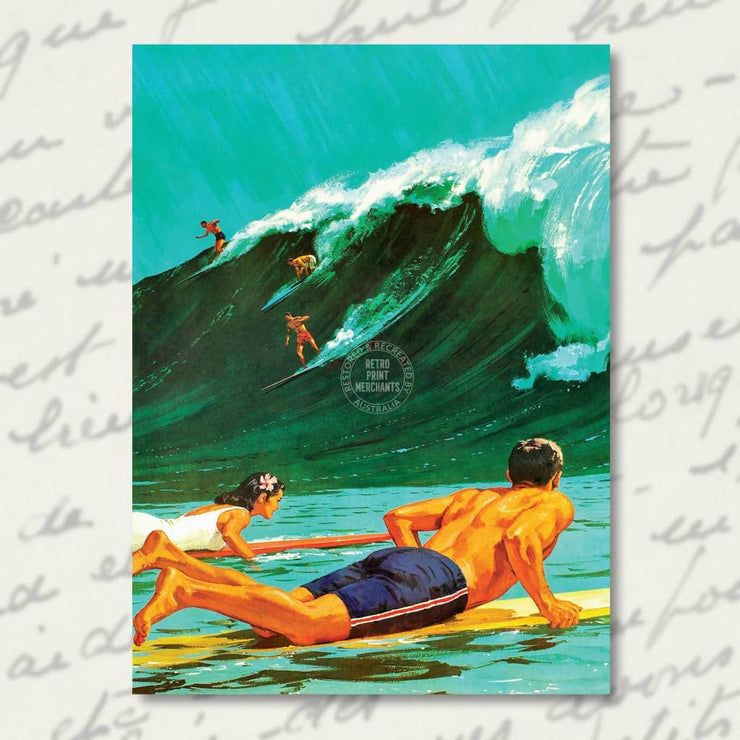 Greeting Card | Big Wave Surfing Greeting Cards