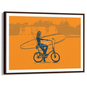 Grom Dragster | Australia A3 297 X 420Mm 11.7 16.5 Inches / Canvas Floating Frame - Dark Oak Timber