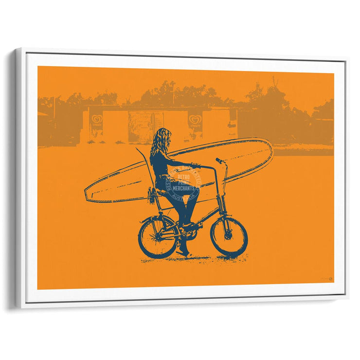 Grom Dragster | Australia A3 297 X 420Mm 11.7 16.5 Inches / Canvas Floating Frame - White Timber