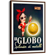 Il Globo | Italy A4 210 X 297Mm 8.3 11.7 Inches / Canvas Floating Frame: Chocolate Oak Timber Print