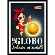 Il Globo | Italy A4 210 X 297Mm 8.3 11.7 Inches / Framed Print: Black Timber Print Art