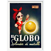 Il Globo | Italy A4 210 X 297Mm 8.3 11.7 Inches / Framed Print: White Timber Print Art