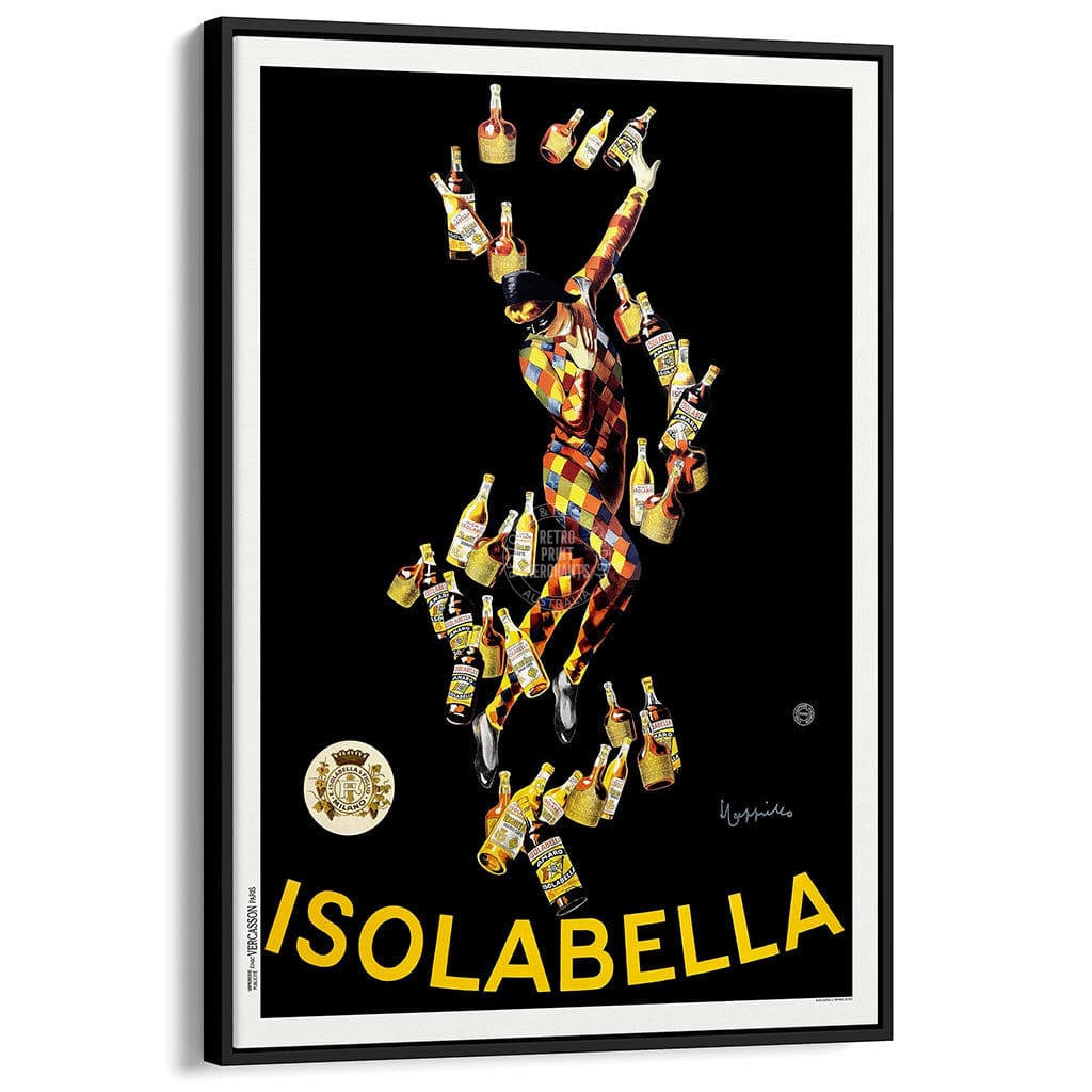Isolabella 1912 | Italy A4 210 X 297Mm 8.3 11.7 Inches / Canvas Floating Frame: Black Timber Print