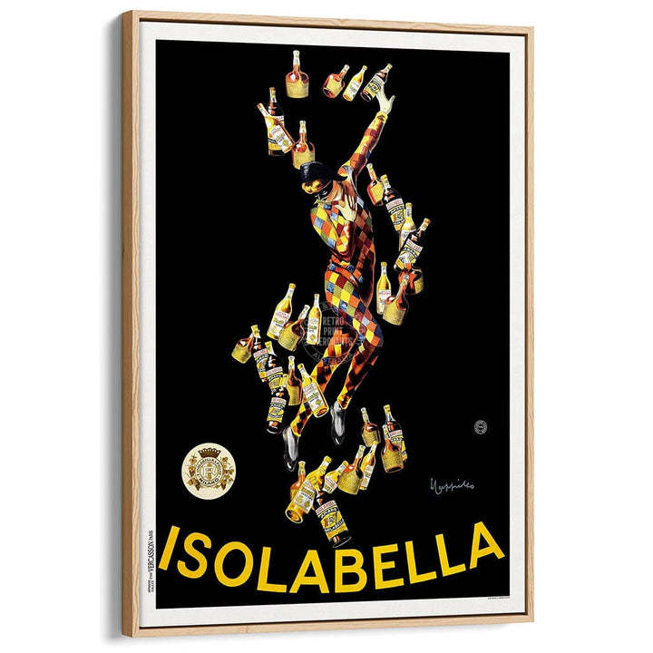 Isolabella 1912 | Italy A4 210 X 297Mm 8.3 11.7 Inches / Canvas Floating Frame: Natural Oak Timber