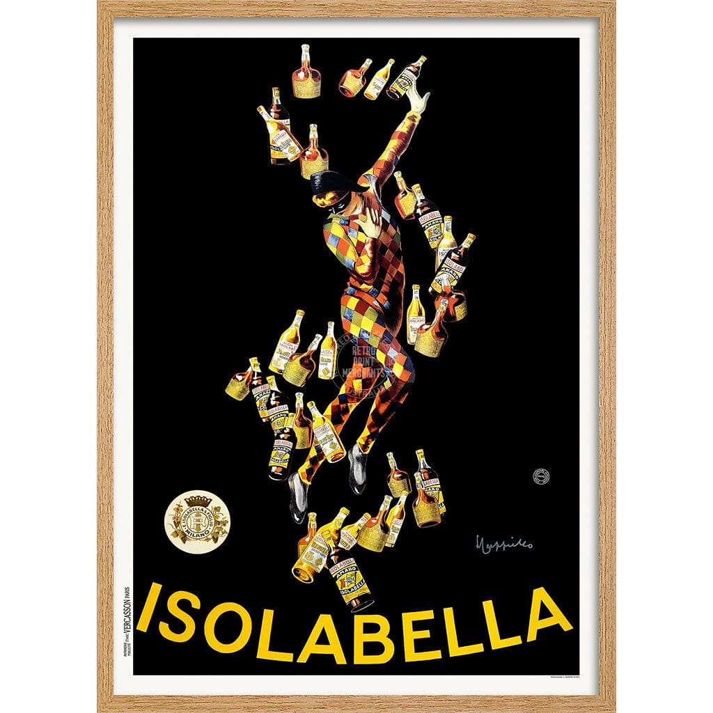 Isolabella 1912 | Italy A4 210 X 297Mm 8.3 11.7 Inches / Framed Print: Natural Oak Timber Print Art