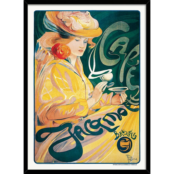 JACQMOTTE COFFEE 1896 | BELGIUM A3 | 297 x 420mm | 11.7 x 16.5 inches / Framed Print: Black Timber Print Art