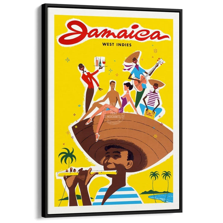 Jamaica Boy | West Indies A3 297 X 420Mm 11.7 16.5 Inches / Canvas Floating Frame - Black Timber
