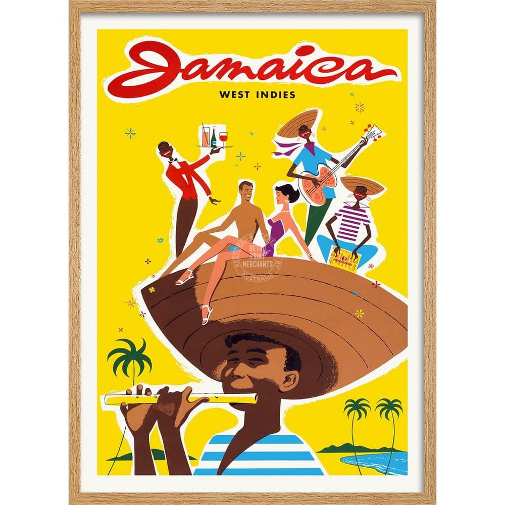 Jamaica Boy | West Indies A3 297 X 420Mm 11.7 16.5 Inches / Framed Print - Natural Oak Timber Art