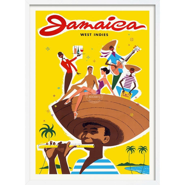Jamaica Boy | West Indies A3 297 X 420Mm 11.7 16.5 Inches / Framed Print - White Timber Art