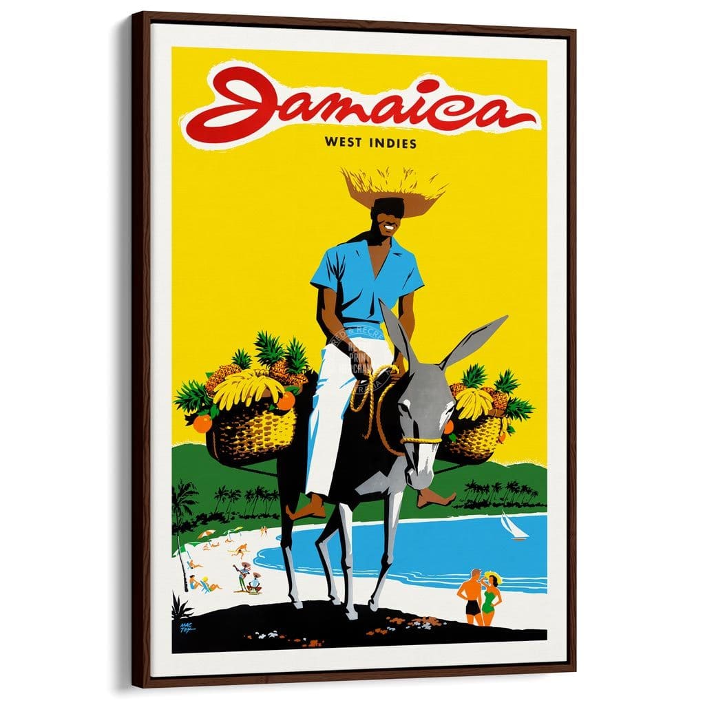 Jamaica Man | West Indies A3 297 X 420Mm 11.7 16.5 Inches / Canvas Floating Frame - Dark Oak Timber