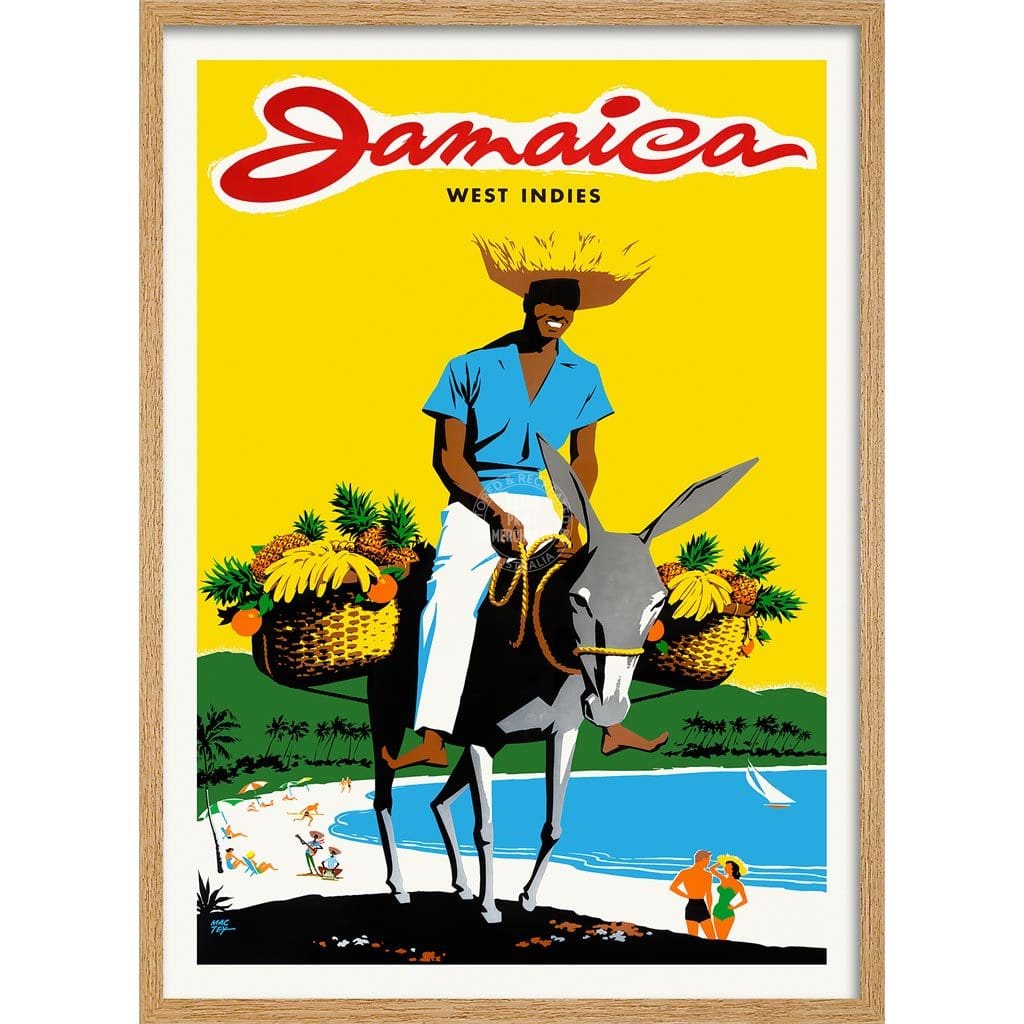 Jamaica Man | West Indies A3 297 X 420Mm 11.7 16.5 Inches / Framed Print - Natural Oak Timber Art