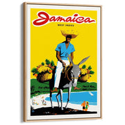 Jamaica Man | West Indies A3 297 X 420Mm 11.7 16.5 Inches / Canvas Floating Frame - Natural Oak