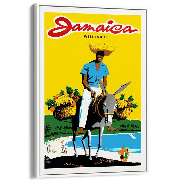 Jamaica Man | West Indies A3 297 X 420Mm 11.7 16.5 Inches / Canvas Floating Frame - White Timber