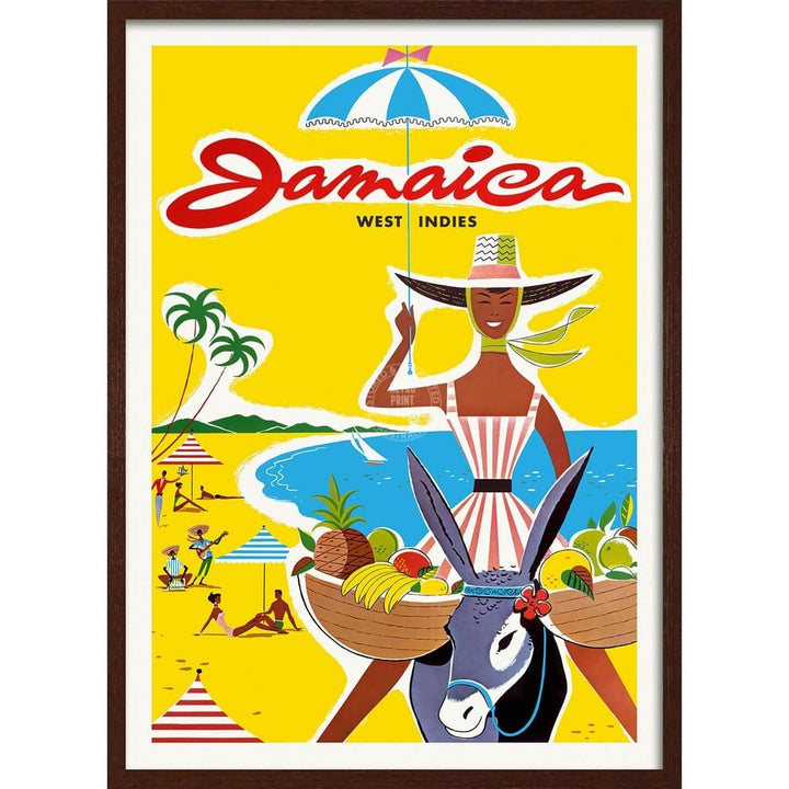 Jamaica Woman | West Indies A3 297 X 420Mm 11.7 16.5 Inches / Framed Print - Dark Oak Timber Art