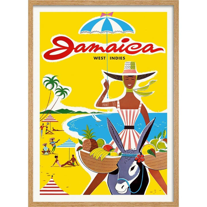 Jamaica Woman | West Indies A3 297 X 420Mm 11.7 16.5 Inches / Framed Print - Natural Oak Timber Art