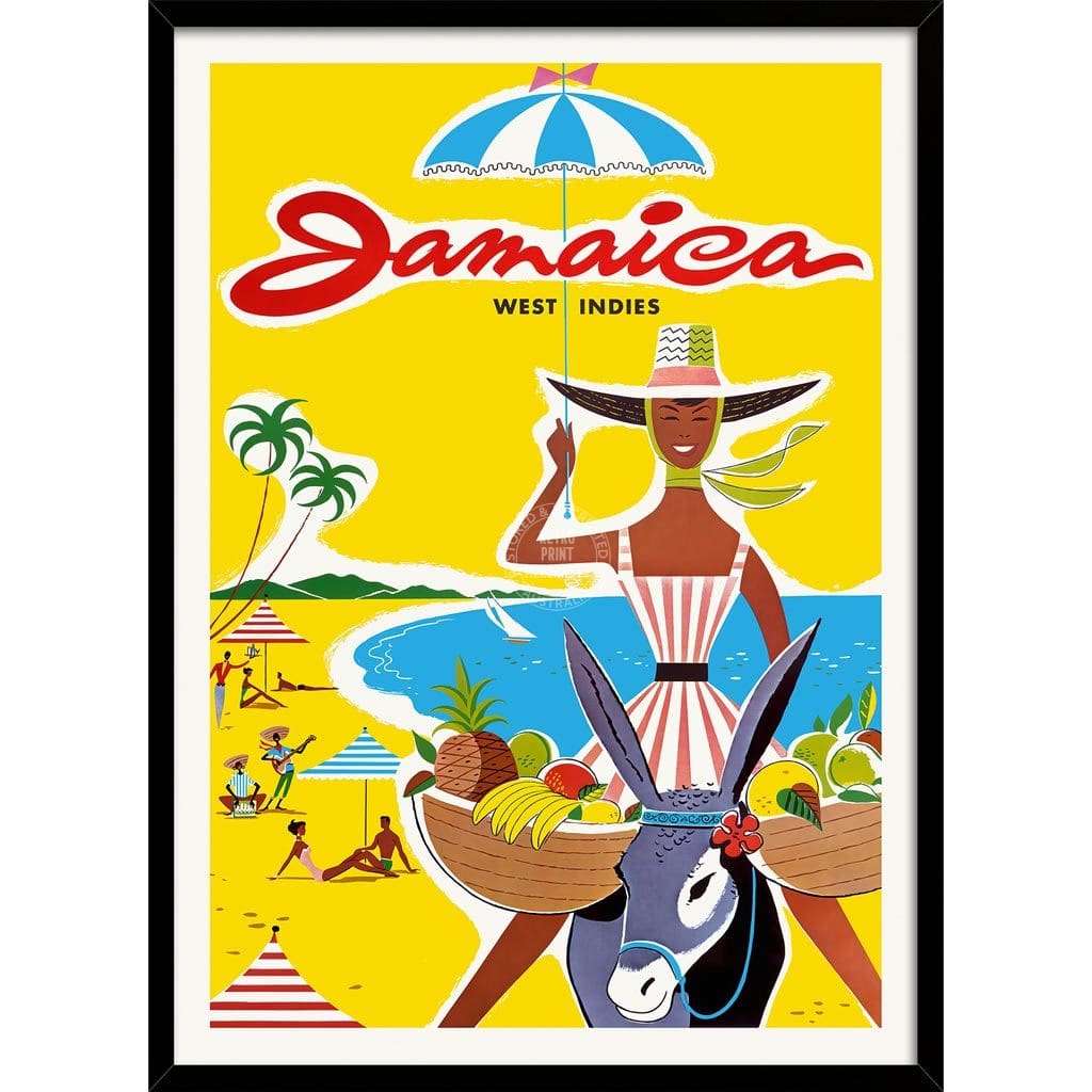 Jamaica Woman | West Indies A3 297 X 420Mm 11.7 16.5 Inches / Framed Print - Black Timber Art