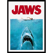 Jaws 1975 | Usa A3 297 X 420Mm 11.7 16.5 Inches / Framed Print - Black Timber Art