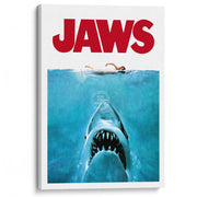Jaws 1975 | Usa A3 297 X 420Mm 11.7 16.5 Inches / Stretched Canvas Print Art