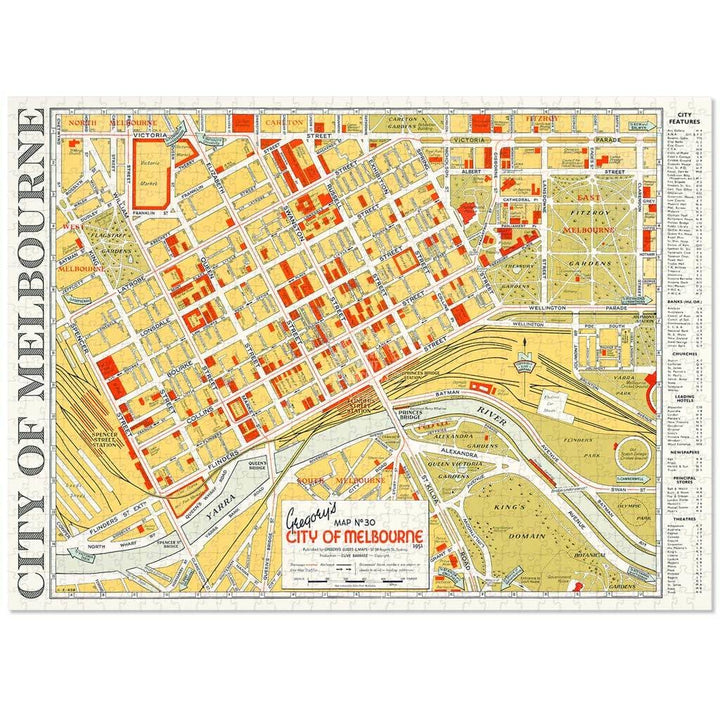Jigsaw Puzzle | Map Of Melbourne 1951 Jigsaw Puzzle