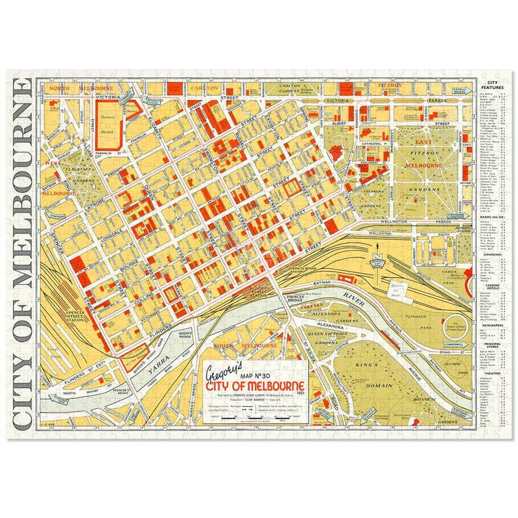 Jigsaw Puzzle | Map Of Melbourne 1951 Jigsaw Puzzle